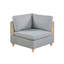 Ensemble de chaises grises et modulaires 6 pièces gris, structure en bois, teinte avec housse
