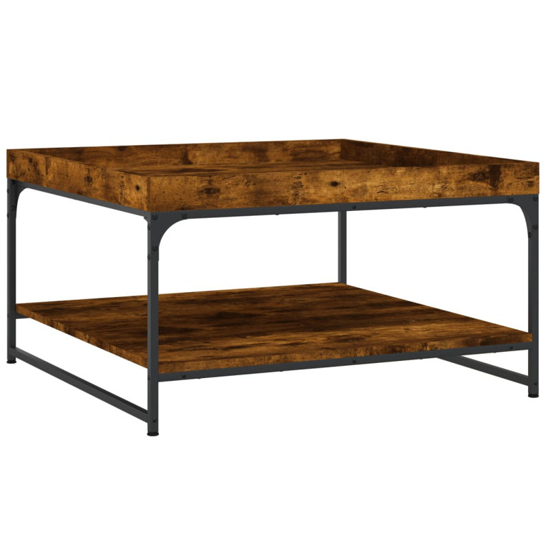Eichorn Four Leg Coffee Table with Storage, Smoked Oak, 45cm H x 80cm L x 80cm W
