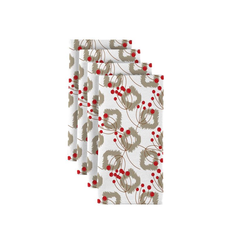 Polyester Floral Square Napkin