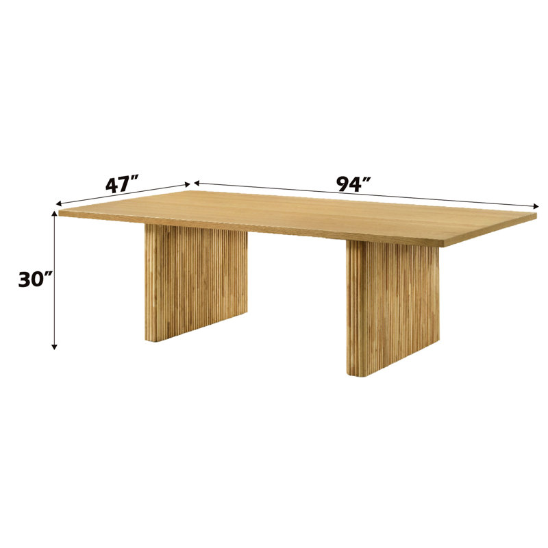 Table de salle à manger rectangulaire Natural Finish