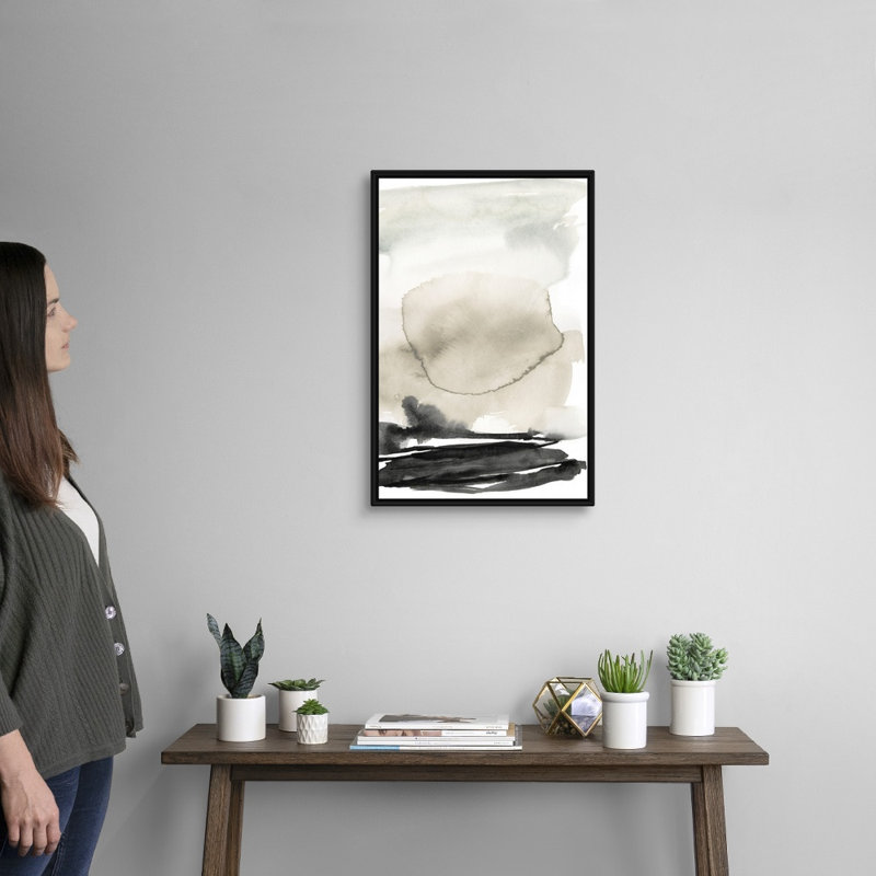 «Ebony Horizon Triptych II» par Jennifer Goldberger - reproduction d'art, H 26 po x l 18 po x P 1,75 po