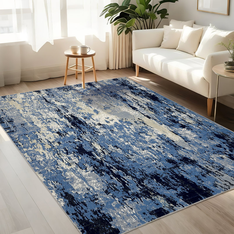 Modern Abstract Machine Washable Rug Stain Resistant Easy Cleaning Indoor Carpet With Non-Slip Backing Low Pile Floor Cover Non Shedding Folding Throw Carpet For Home Decor