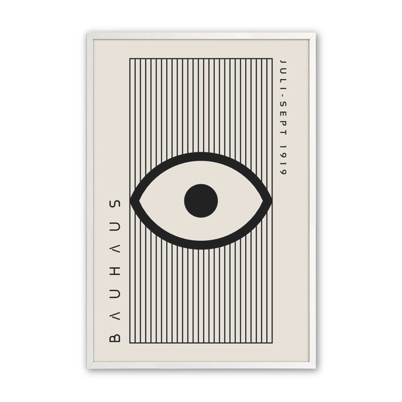Imprimé géométrique Bauhaus, H 37 po x l 25 po, Blanc opaque