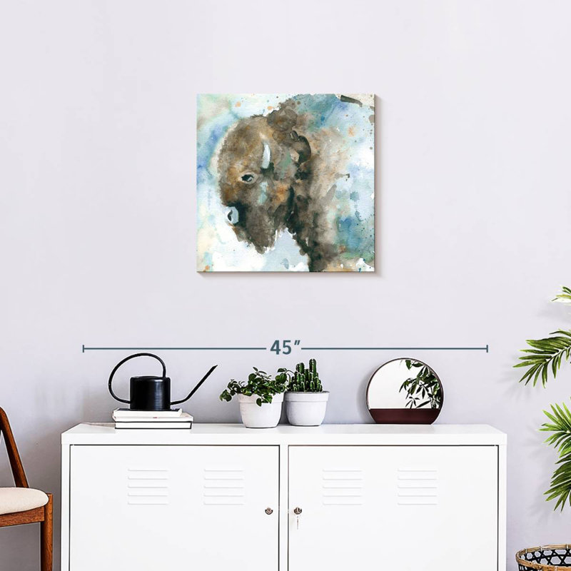 Brampt Buffalo On Blue, 20" H x 20" W
