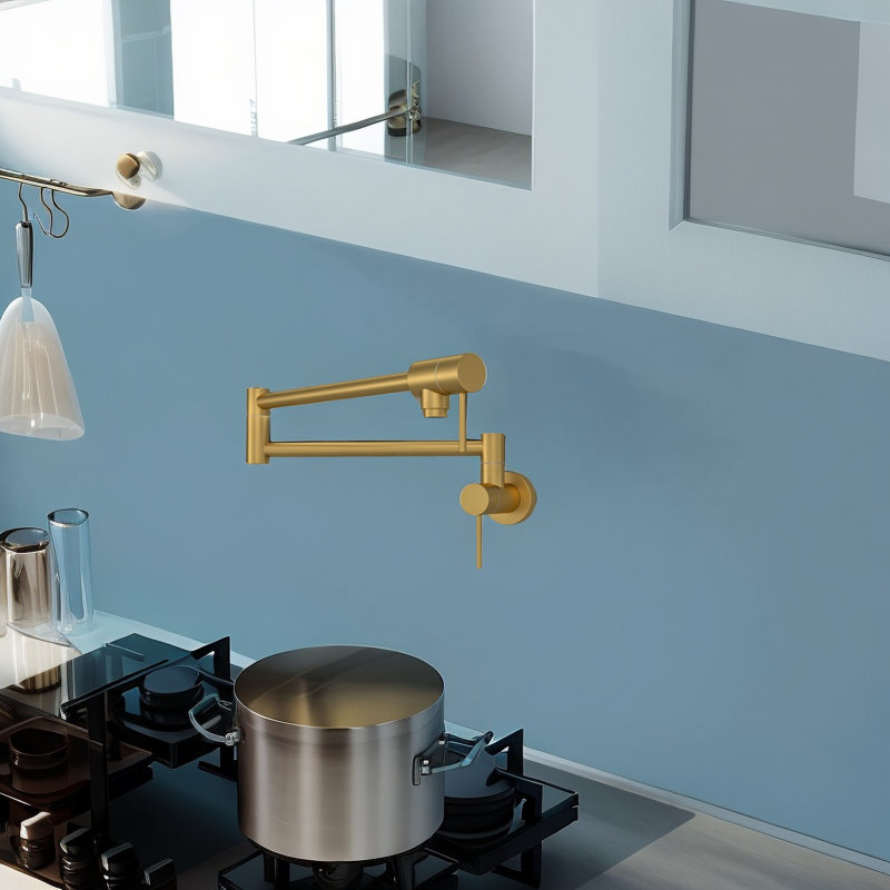 Robinet de cuisine mural en laiton