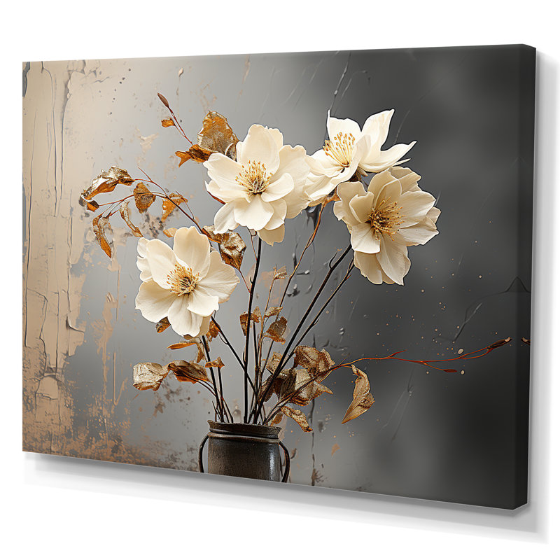 " Vintage Nostalgia Daffodils I ", Wrapped Canvas, 16" H x 32" W x 1" D
