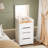 Ellingson 3 In 1 Vanity Desk With Plip Top Mirror, Small Make Up Vanity Set With Visible Glass Desktop
