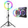10" RGB Ring Light with 63" Tripod Stand and Cellphone Holder Dimmable