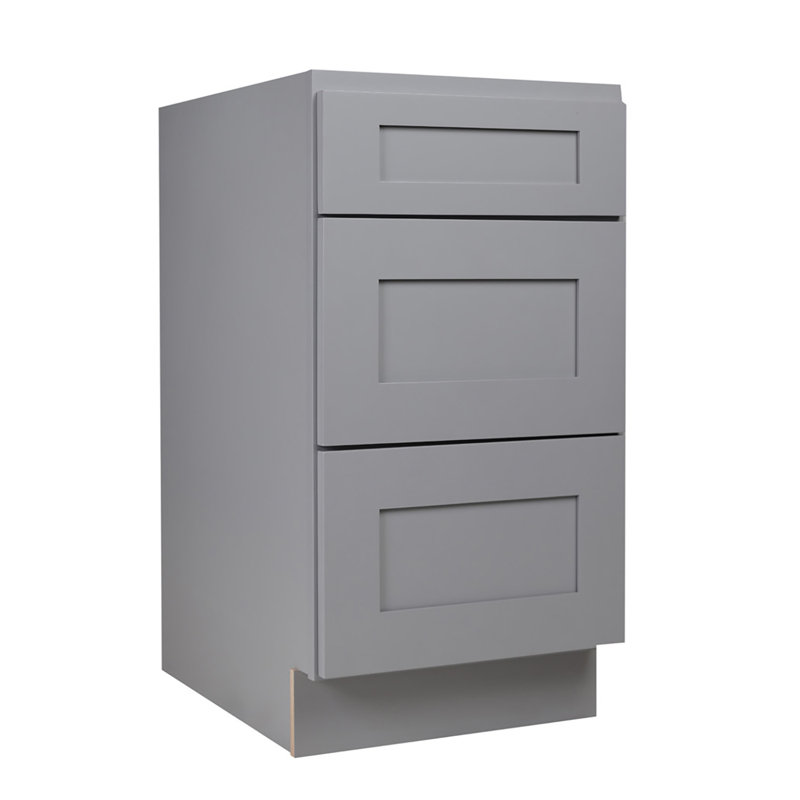 Base de meuble-lavabo 3 tiroirs gris Shaker