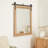 Wood Room Wall Mirror with Black Metal Hanging Rod-197859077