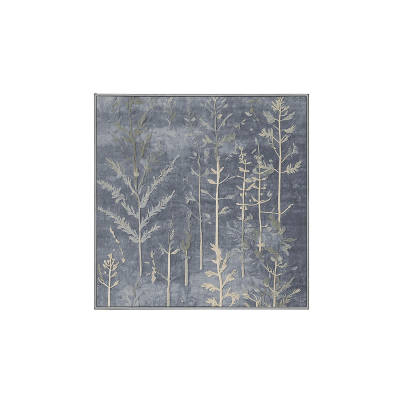 Machine Washable Gray Area Rug, Square 4'