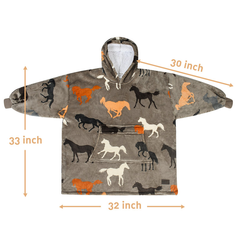 Catalonia Blanket Hoodie for Kids, Oversized Wearable Fleece Sweatshirt Pullover for Teens Youth