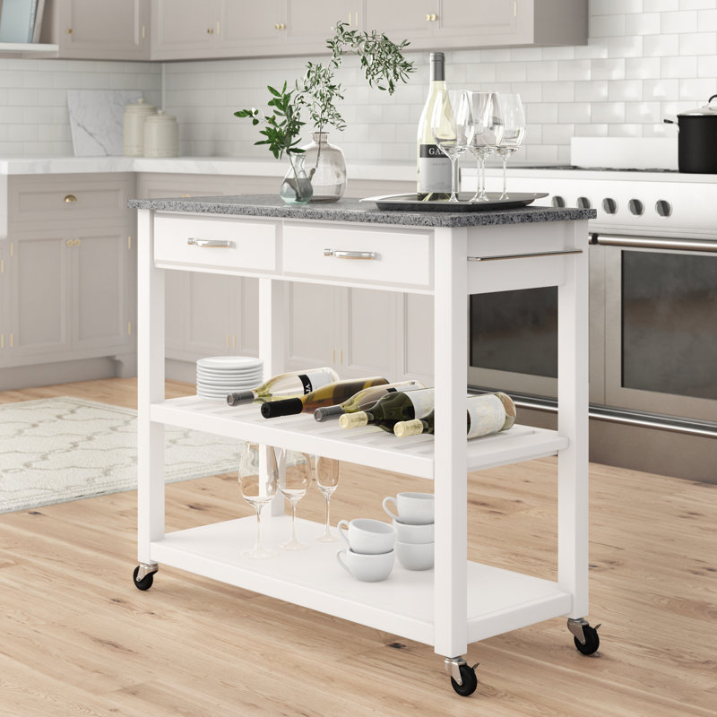 Timmy 43 " W Kitchen Cart, White