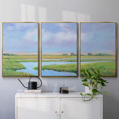 «Summer Marsh II», reproduction sur toile flottante 3 pièces