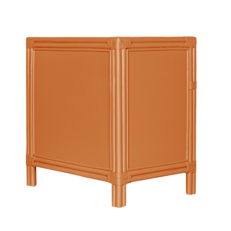Clara Collection 1 - Drawer Rattan Nightstand, Citrus Orange