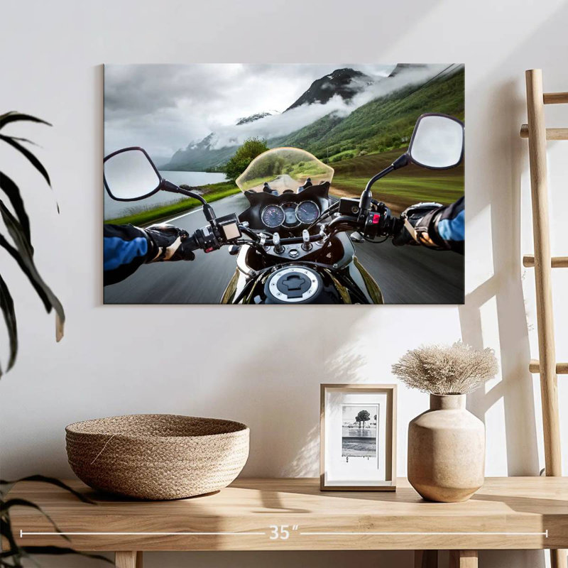 Mehar Motorcycle Ride View, 16" H x 24" W