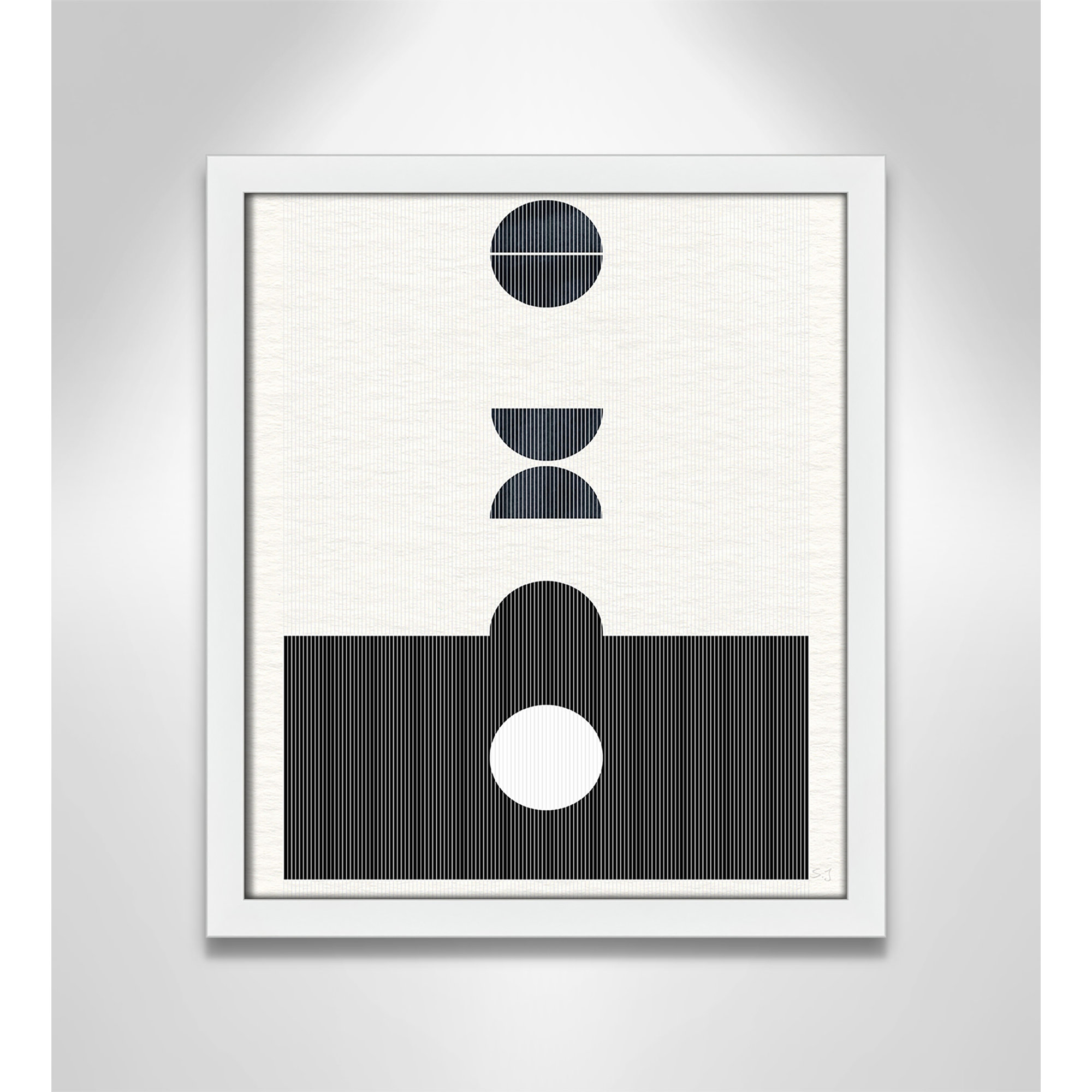 Eclipse I by Susan Jill, Satin White Framed, 15" H x 13" W x 0.75" D