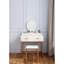 Meuble-lavabo avec miroir, tabouret et tiroir de rangement, esthétique or blanc antique, moderne pour petits espaces, construction, 31,32 po de profondeur, rangement de 56,85 lb, or, meuble-lavabo simple, table,