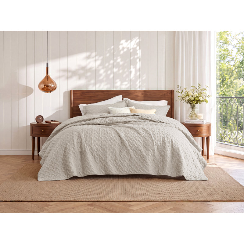 Couvre-lits légers avec motif de tissage de panier Quilts, ensemble de literie à courtepointe douce, couvre-lit Hazel