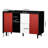Sideboard Buffet Cabinet In Black And Red For Stylish Dining Room Storage Modern Accent Cabinet, With Doors, 2 Drawers & Open Compartments Kitchen Use-120660194