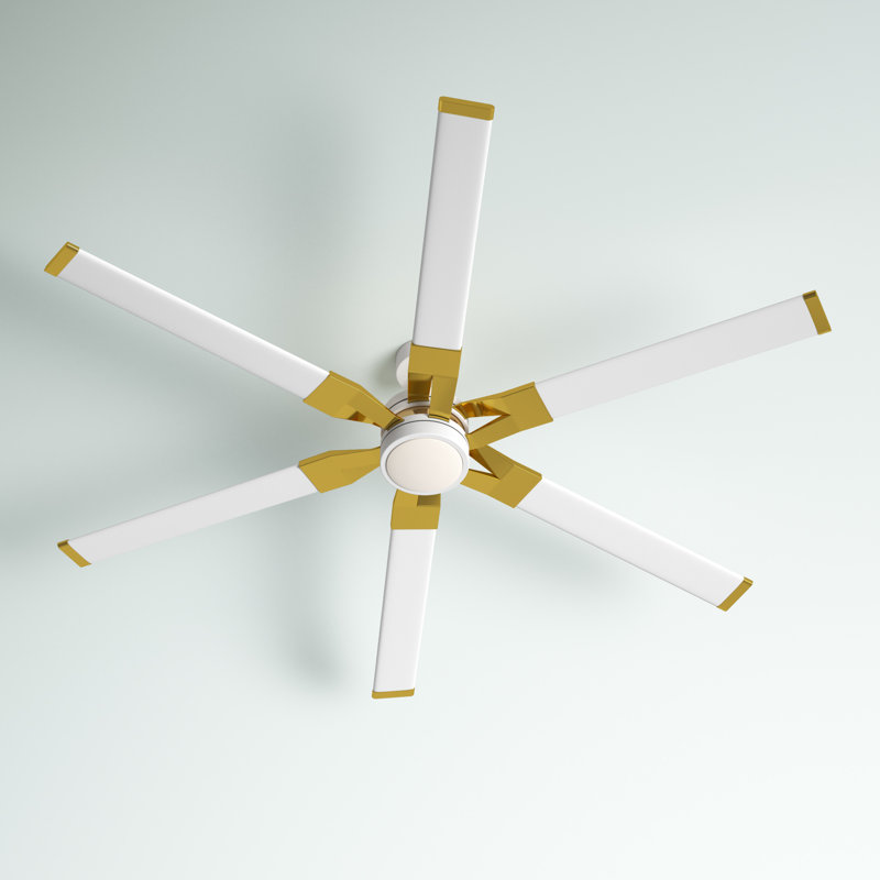  Ventilateur de plafond standard à 6 pales à DEL avec télécommande et ensemble d'éclairage inclus, 62 pouces