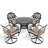 Outdoor 5 Dining : 4 Swivel Chairs & 35.43" Round Aluminum Table, Black Frame, Weather , Protected, Comfortable Seating, 350Lbs Seat Capacity, 160Lbs Table Effortless Installation All-Weather With-1336293753