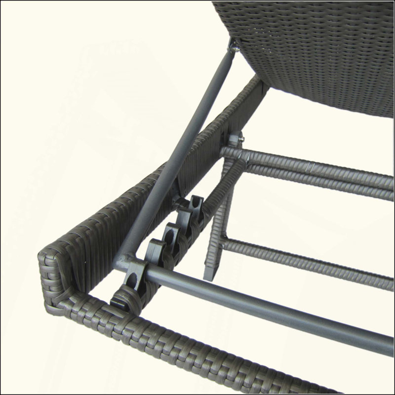 PE Wicker Chaise Lounge With Adjustable Back, For Modern Outdoor Relaxation And Comfort., Gray, 1