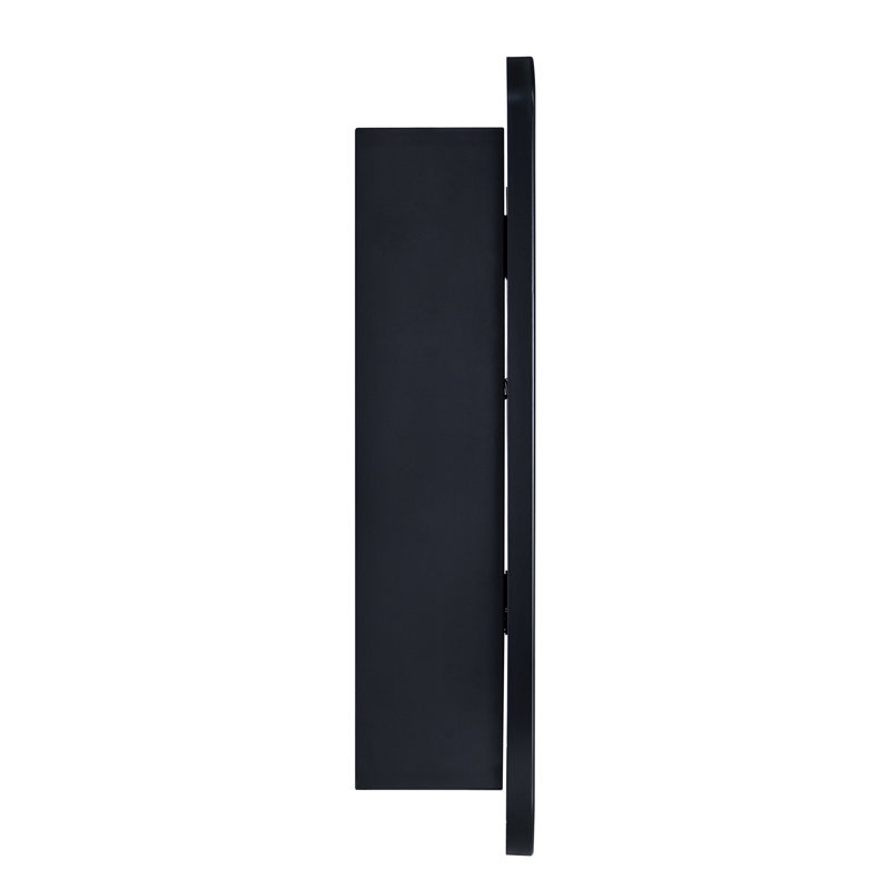 Garnes Recessed or Surface Mount Framed Medicine Cabinet with Adjustable Shelves, 29" H x 17.5" W x 4.84" D, Black