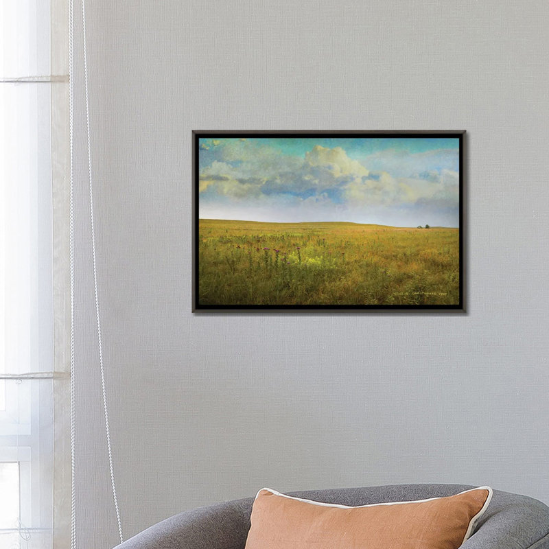 Tallgrass Prairie - reproduction d'art murale - toile encadrée, Gris, H 18 po x l 26 po