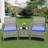 3-Piece Patio Bistro Set – Black PE Rattan Outdoor Conversation Furniture – 2 Cushioned Chairs & Coffee Table – Weather-Resistant, for Backyard, Balcony, Porch-1224317376-1224317385