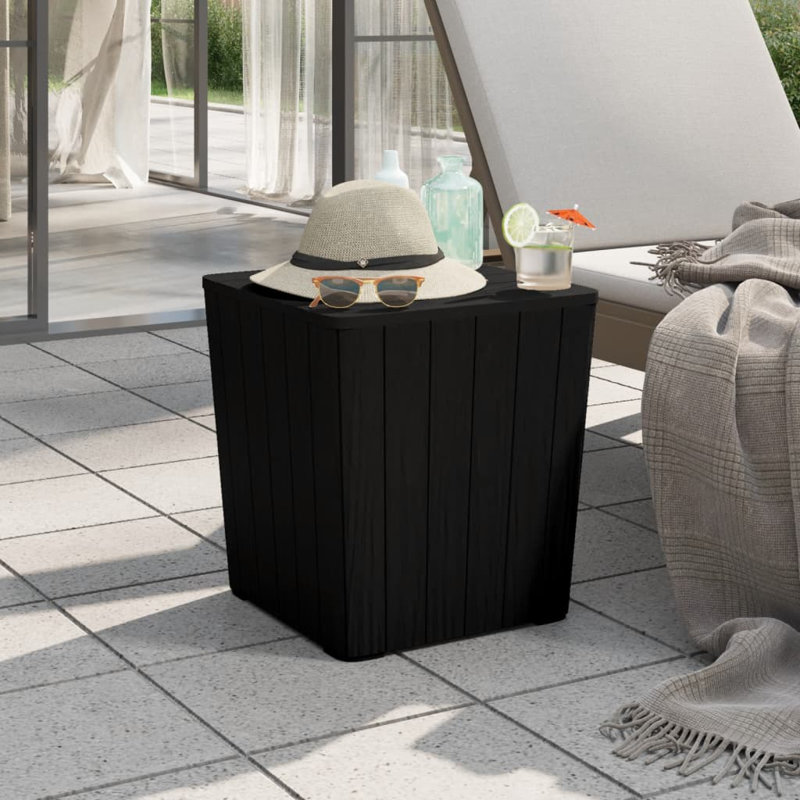 Lyli Square Outdoor Side Table , 38.5cm cm W 38.5cm cm D, Black