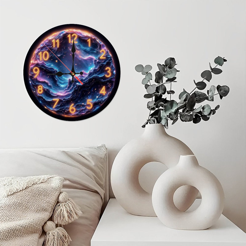 Horloge nébuleuse à chiffres lumineux