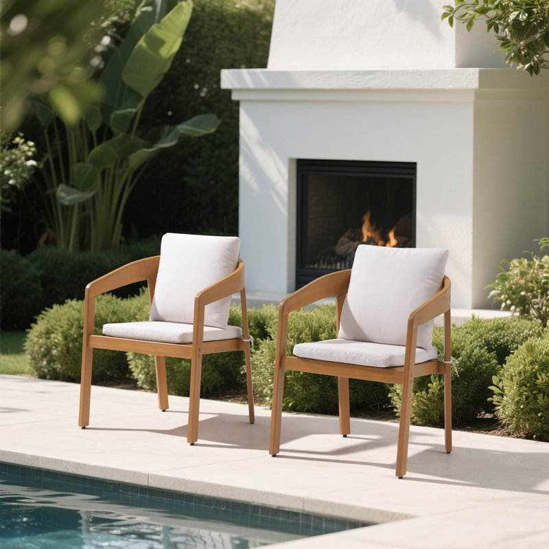 Chaise de salle à manger d'extérieur avec coussins