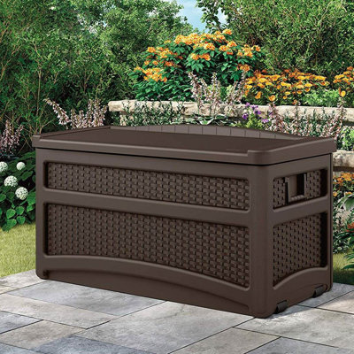 Suncast 73 Gallon Water Resistant Deck Box in Java -  DBW7500