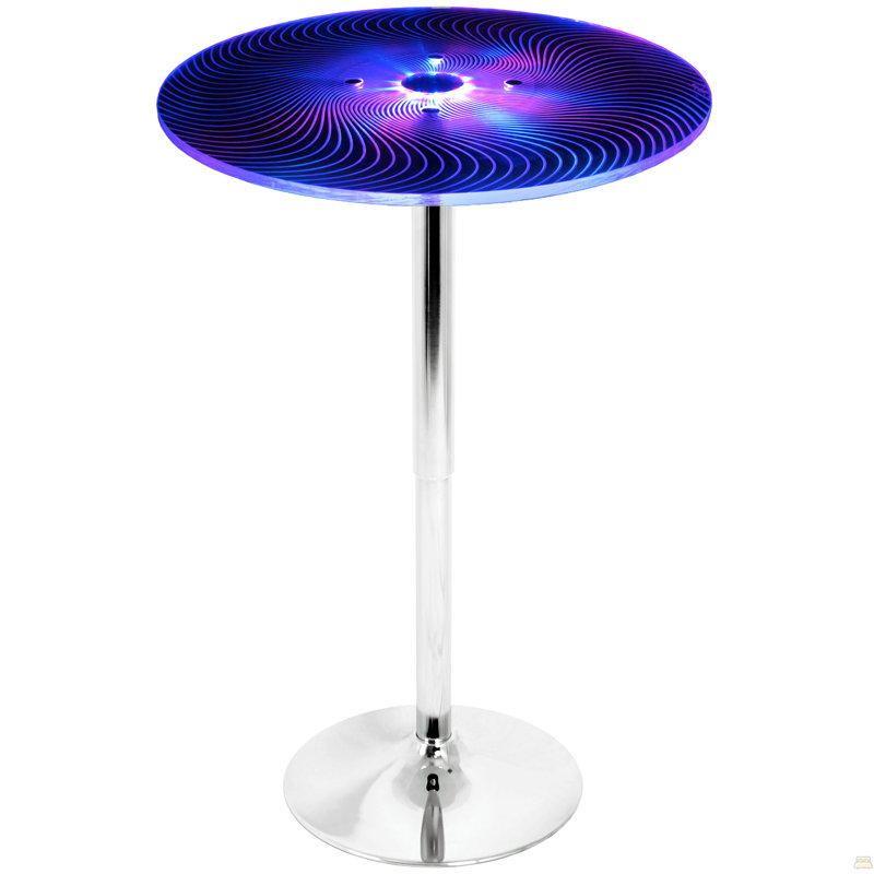 Contemporary Light Up Adjustable Bar Table