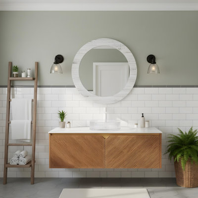 Meuble-lavabo à tiroir avec poignées et capteur de lumière