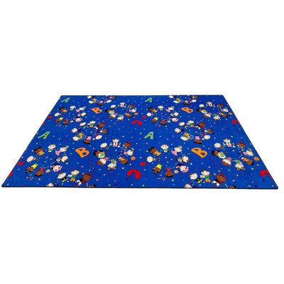 Tapis de classe rectangulaire « Nous sommes tous amis » de KidCarpet.com, 122 x 183 cm