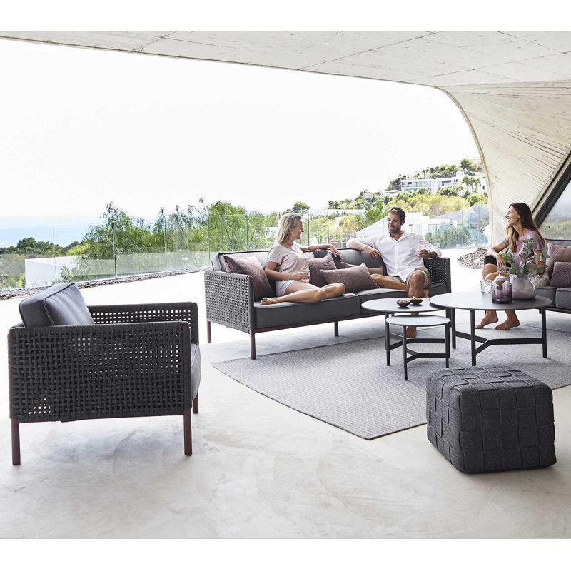 Cube Outdoor Ottoman, Dark Gray