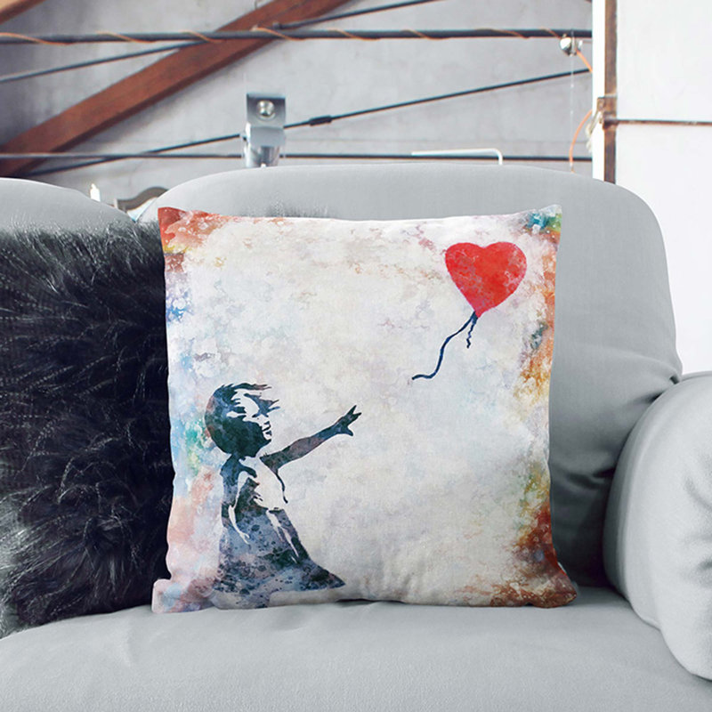 Square Throw Cushion, 40cm H x 40cm W x 15cm D