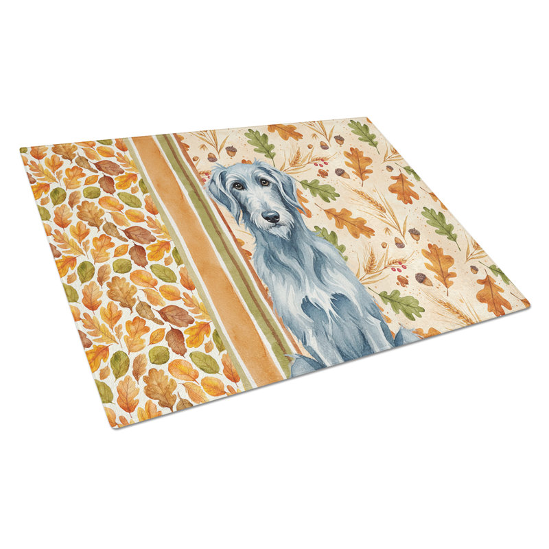 Planche à découper en verre bleu-gris Scottish Deerhound Heirloom Fall