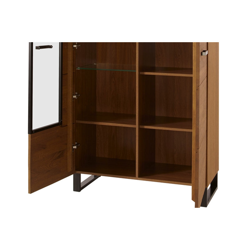 Laimondo Solid + Manufactured Oak Wood 2-Door Display Cabinet