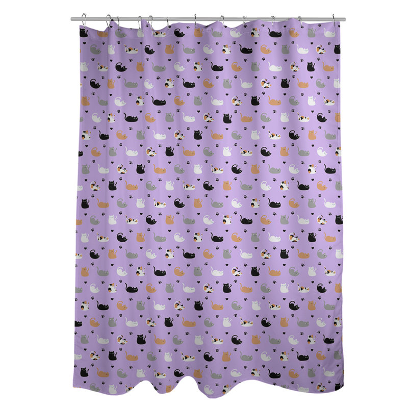 Rideau simple pour chat, Rouge / Bleu / Mauve