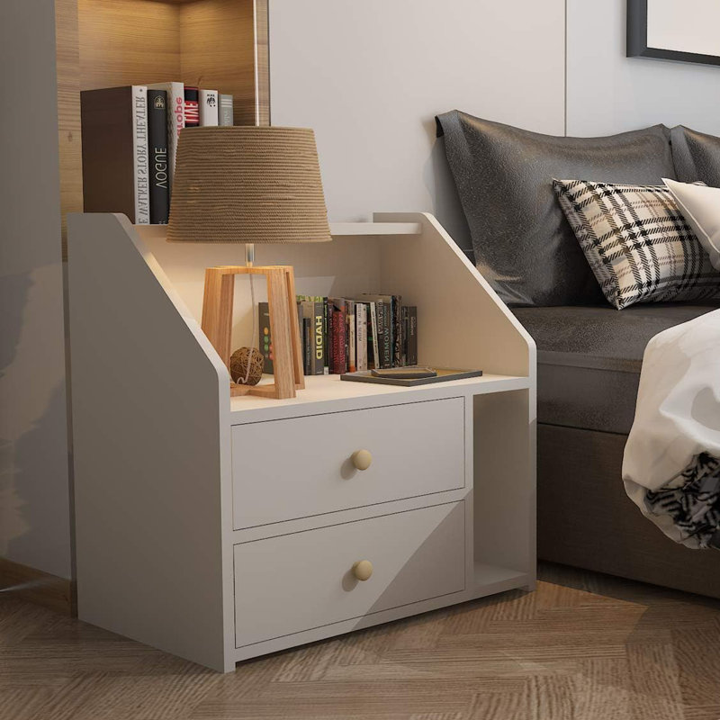 Geneta 51cm W Manufactured Wood Bedside Table