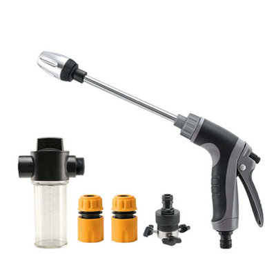 Lavage de voiture à haute pression pour bouteille d'eau avec distributeur de savon, vaporisateur d'eau long avec raccords à tuyaux multiples
