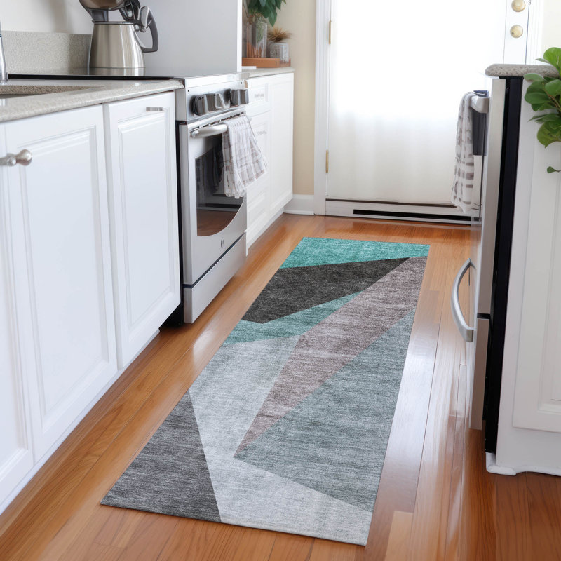 Killingly Washable Abstract Indoor / Outdoor Rug, Runner 2'3" x 7'6"