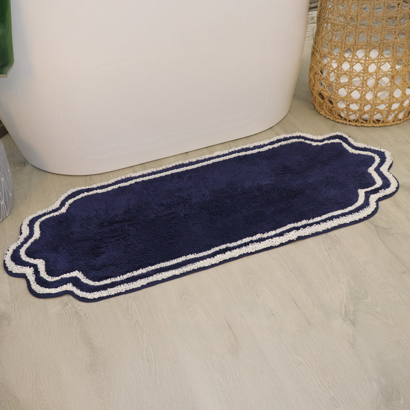 Tapis pour salle de bain Dobrinka, Marine, 21 po x 54 po (rectangle)