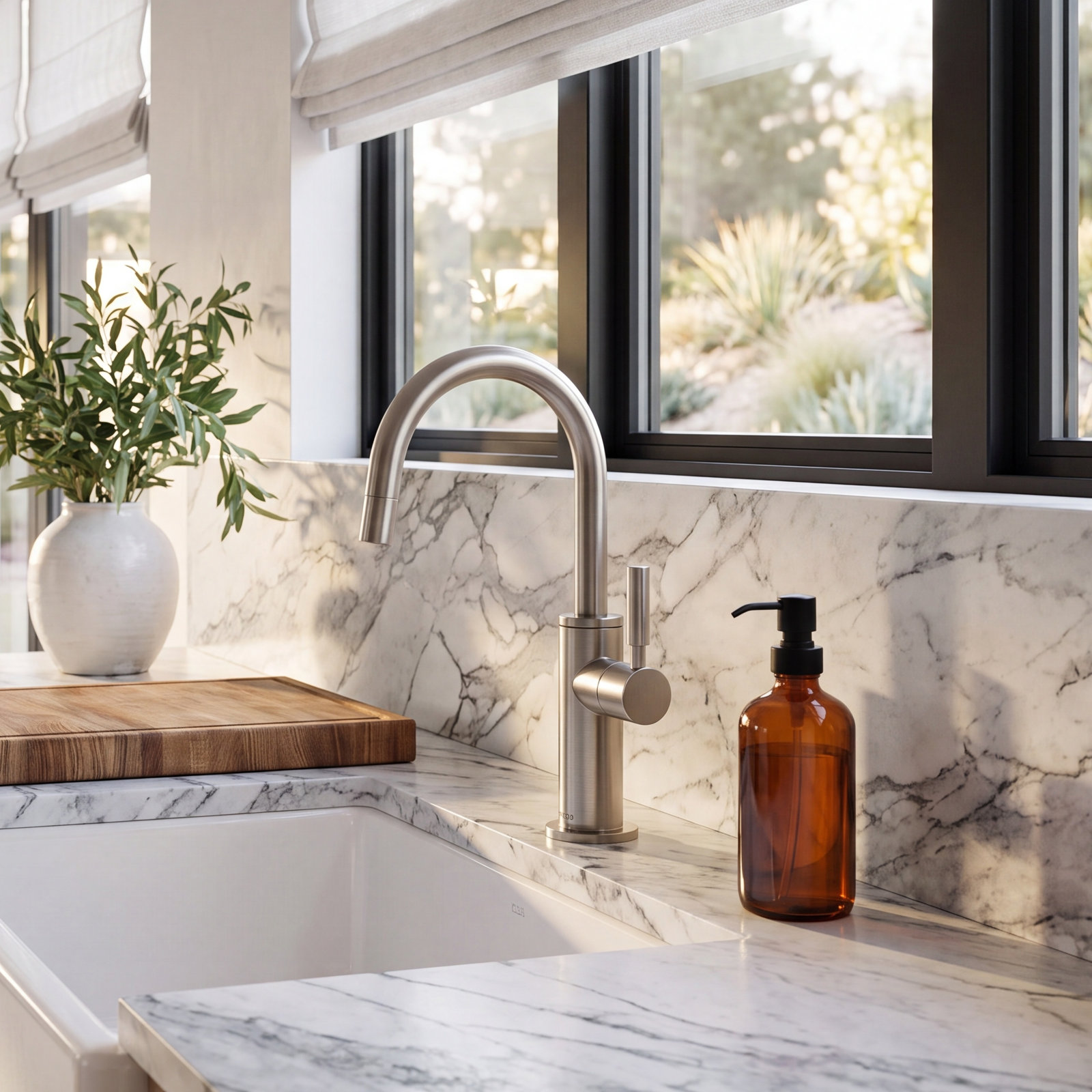 Beverage Faucet with Arc Spout, Stainless