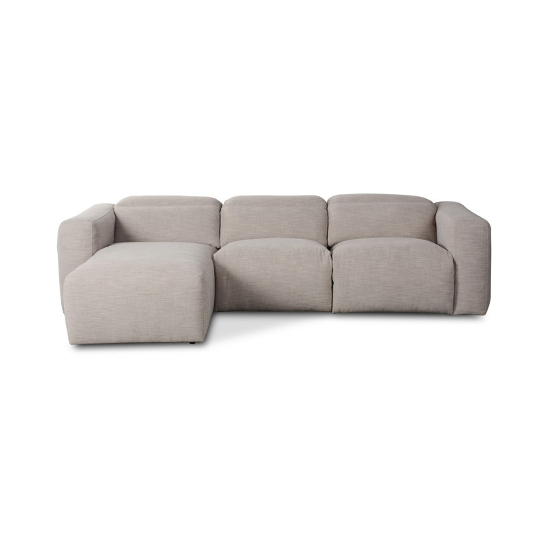 Radley 3 - Piece Upholstered Sectional, Right Hand Facing, Gray Polyester Blend