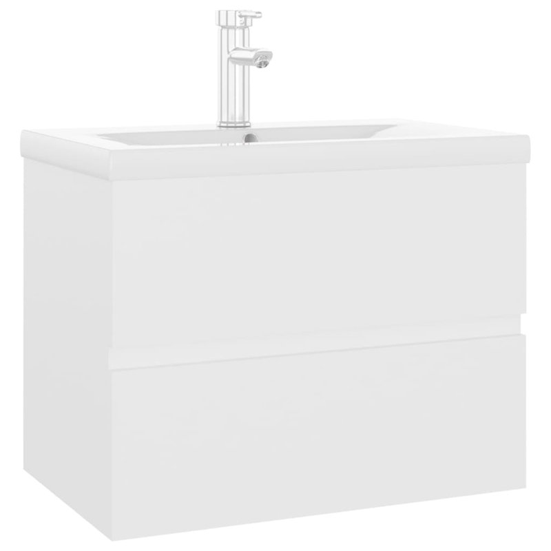 Audrene 600mm Single Bathroom Vanity with Integrated Ceramic Basin, White
