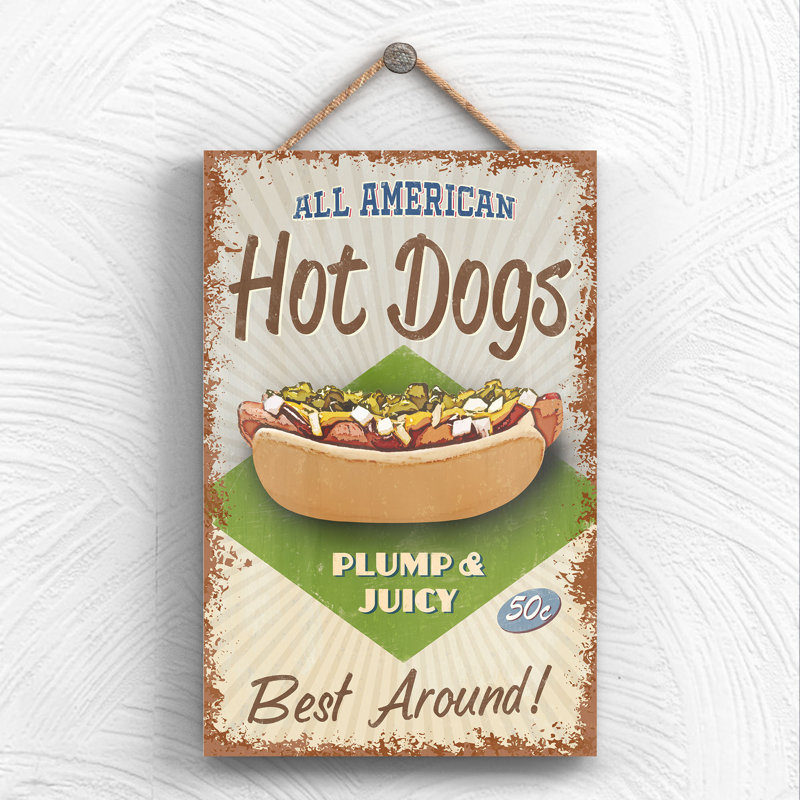 All American Hot Dogs - Print on MDF